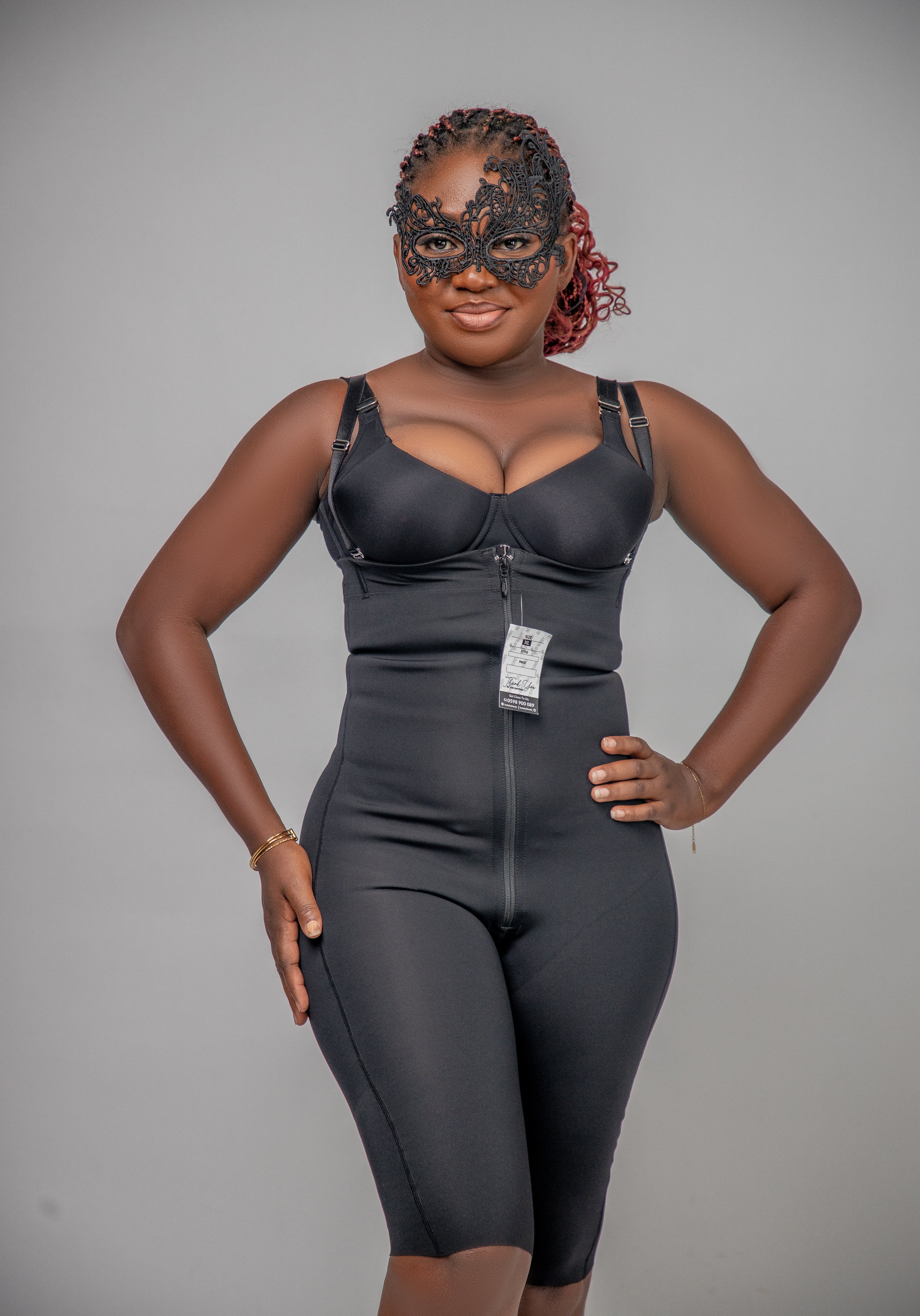 Ankle-length seamless faja with zip
